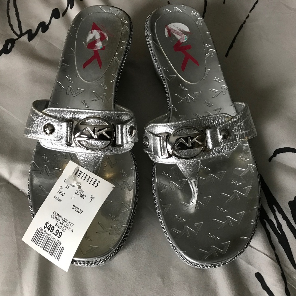 Anne Klein silver Wedge Sandals